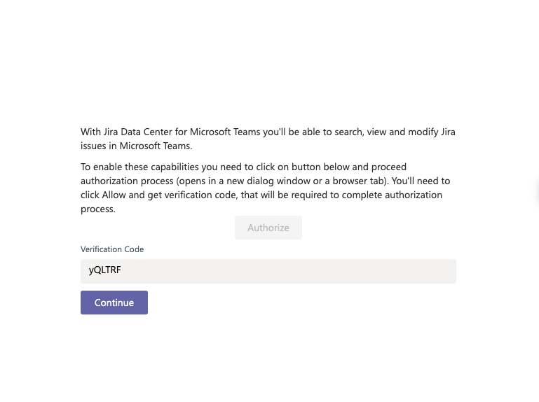 Verification code in Microsoft Teams