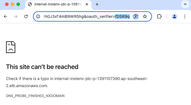 Verification code in the URL