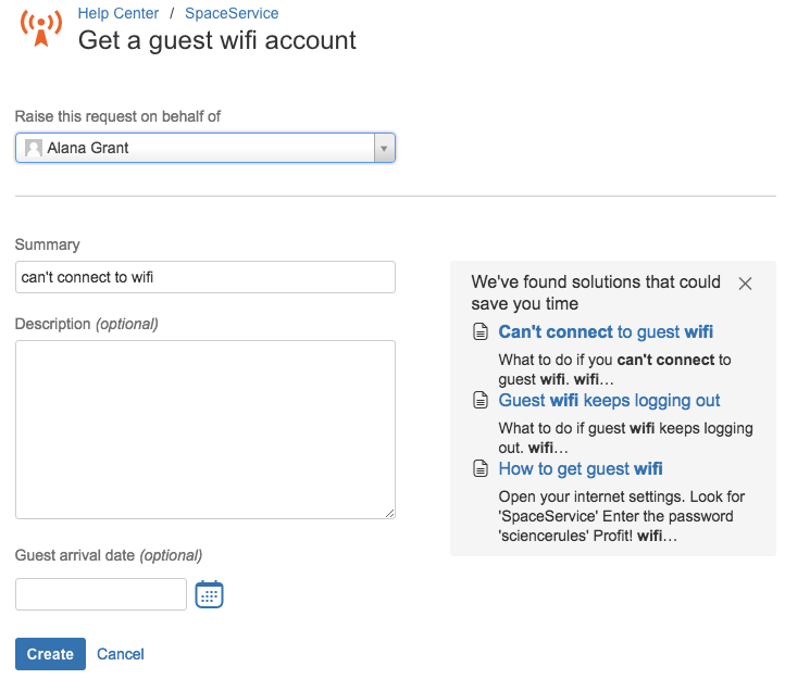 Image of Wifi request type and search results