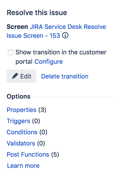 transition on a workflow to show on the customer portal