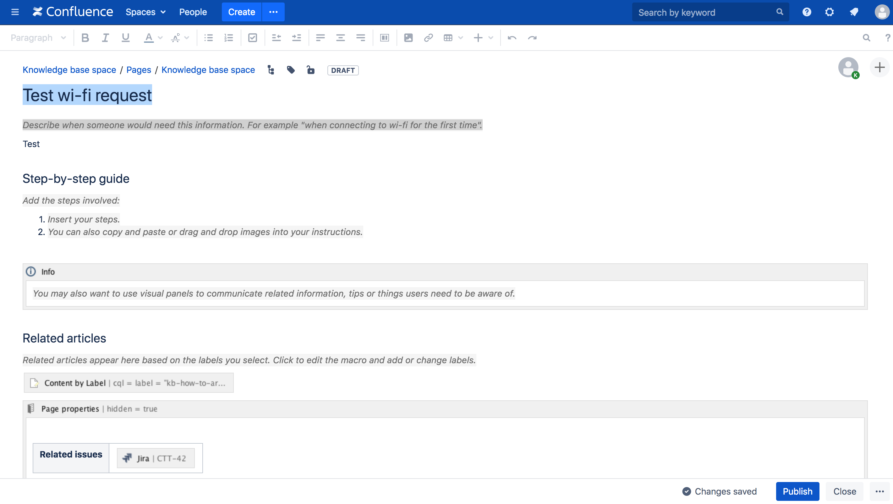 Sample knowledge base article.